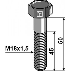 Шестигранные болты с мелкой резьбой M18x1,5