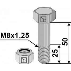 Болты с стопорными гайками - M8x1,25