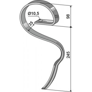 S-образные стойки борон по машине