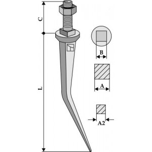 Зубья бороны для машин