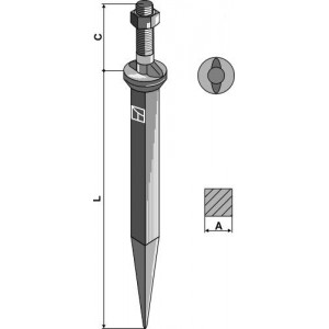 Зубья бороны в направлении движения