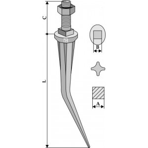 Ребристые конусные зубья бороны
