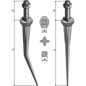 Ребристые конусные зубья бороны - закалённые