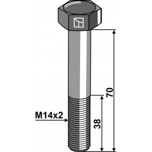 Болт DIN931 - M14x2