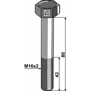 Болт DIN931 - M16x2