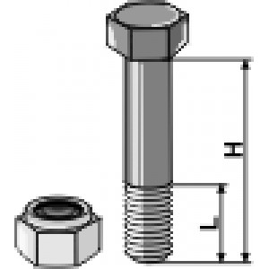 Болты с самостопорящейся гайкой - M12x1,75