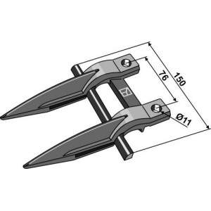 New Holland Палец сдвоенный