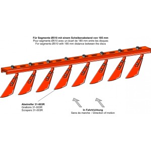 Направляющие чистиков компл. для Ø510 дисковых борон - справа