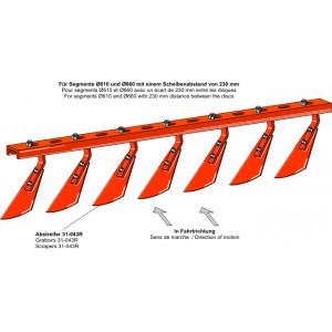 Направляющие чистиков компл. для Ø610 и Ø660 дисковых борон - справа