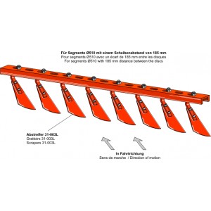 Направляющие чистиков компл. для Ø510 дисковых борон - слева