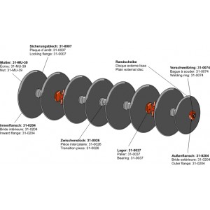 Секция дисковой бороны с зубчатыми дисками Ø610 и Ø660