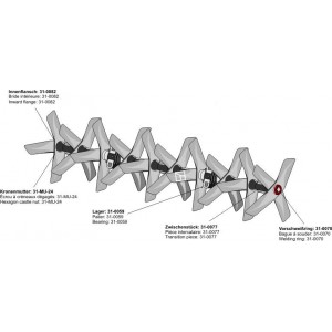 Лопатковидные бороны-прицепные - левое - Длина ножа 380