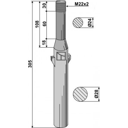 Зуб ротационной бороны