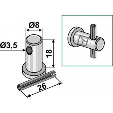 Болт со штифтом
