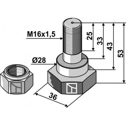 Болт крепления ножа