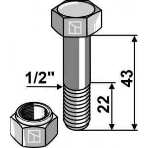 Болт со стопорной гайкой-1/2