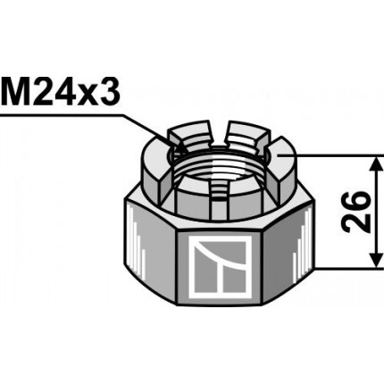 Корончатая гайка M24x3
