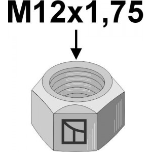 Гайка M12x1,75 - оцинкованная - левая резьба