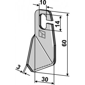 Лопасть-нож шлифованный - правый