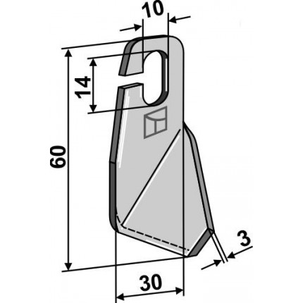 Лопасть-нож шлифованный - левый