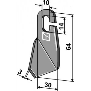 Лопасть-нож шлифованный - правый