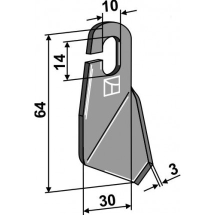 Лопасть-нож шлифованный - левый