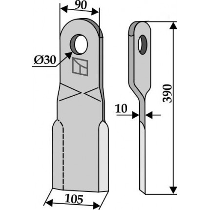 Мульчирующий нож, левый