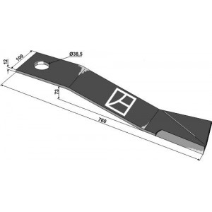 Нож 760мм - правый