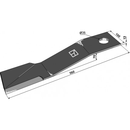 Нож мульчирователя 560мм - левый
