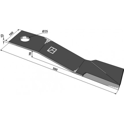 Нож мульчирователя 560мм