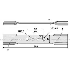 Скрученный нож - левый