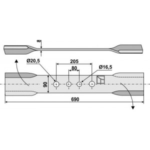 Скрученный нож - правый