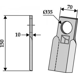 Прямой нож - левый