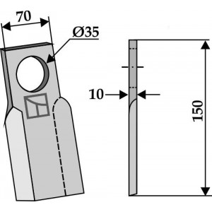 Прямой нож - правый