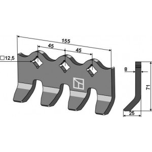 Сменное лезвие для било-молотка, зубчатое