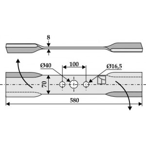 Скрученный нож - правый