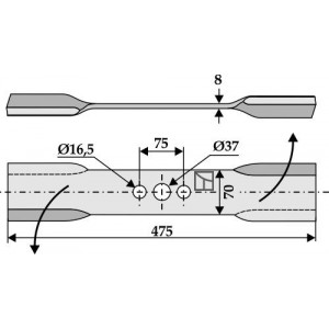 Скрученный нож - левый