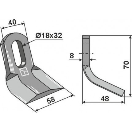 Y-образный нож 70x40мм