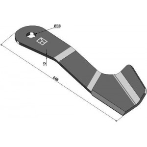 Косилочный нож 668мм - левый