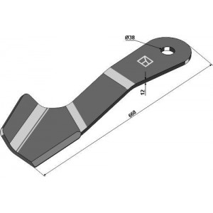 Косилочный нож 668мм - правый