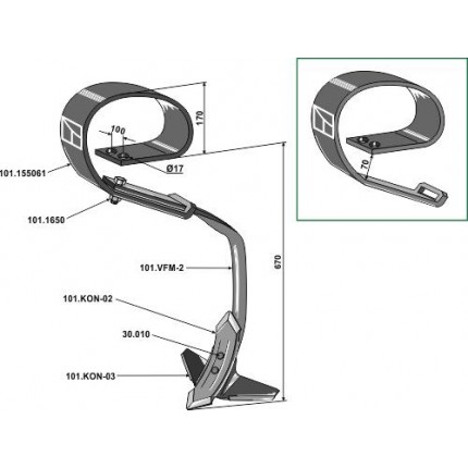 Стойка плоскопружинная