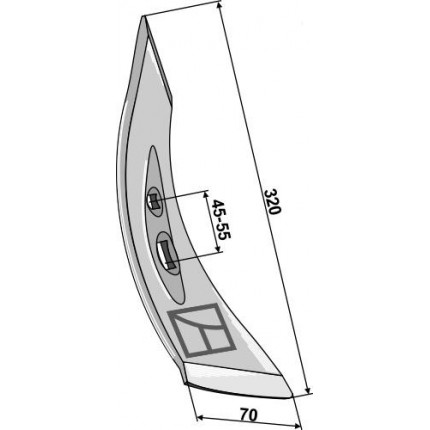 Скрученный передний лемех 