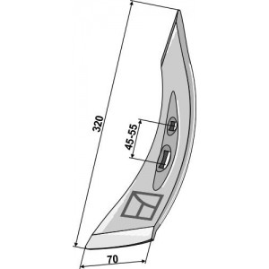 Скрученный передний лемех 
