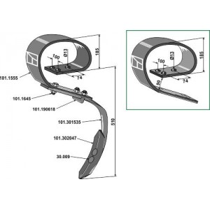 Плоскопружинная стойка в сборе с лапой