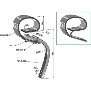 G-образная плоскопружинная стойка