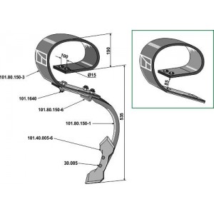 Плоскопружинная стойка в сборе с лапой, система David II