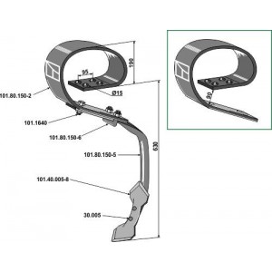 Плоскопружинная стойка в сборе с лапой, система David III