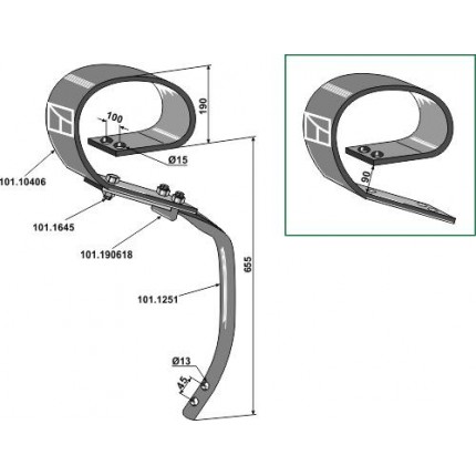 Плоскопружинная стойка для David