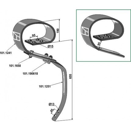 Плоскопружинная стойка для David
