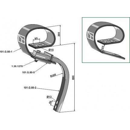 G-образная плоскопружинная стойка